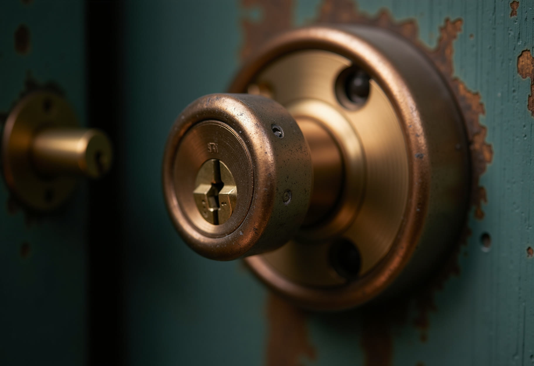 Smart lock installed on front door